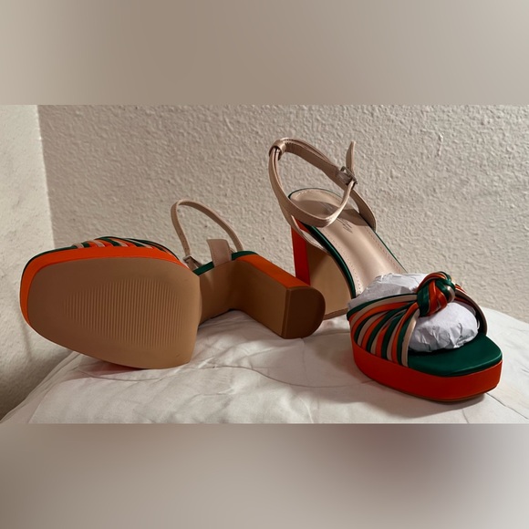 sun gurg Open Toe Sandals Ankle Strap Platform Chunky High Heels Bowknot shoes - Picture 6 of 13